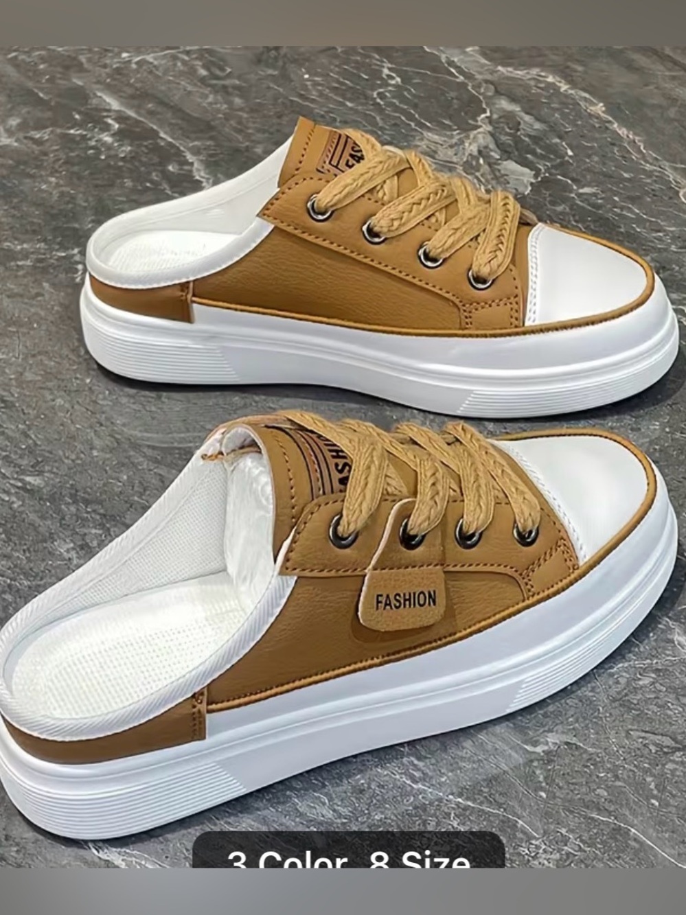 Women's Tan Slip-On Platform Sneakers